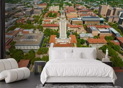 Aerial View Of The Main Building At The University of Texas at Austin Campus Wall mural