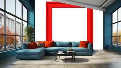 a illustration of a red empty frame Wall mural