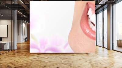 Beautiful woman smile. Wall mural