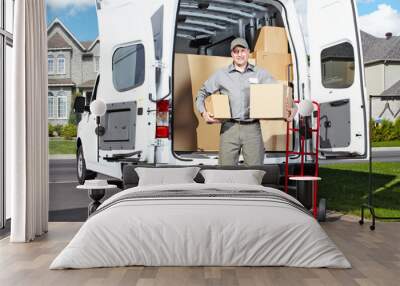 delivery postal service man. Wall mural