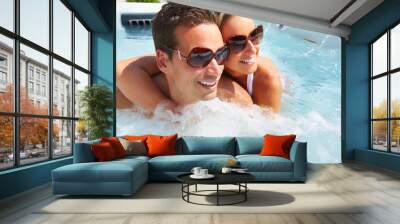 Happy couple in spa Wall mural