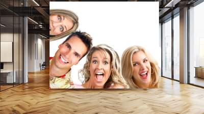 Happy funny people. Isolated over white background. Wall mural