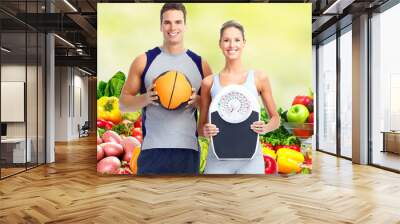 Healthy fitness couple. Wall mural