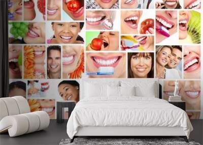 People smile collage. Wall mural