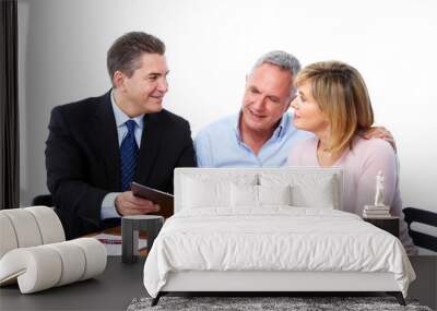 senior couple with financial adviser. Wall mural