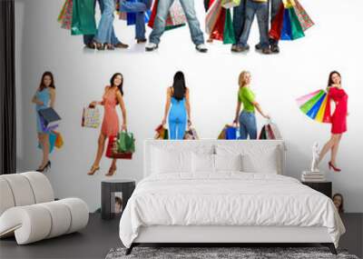 shopping people Wall mural