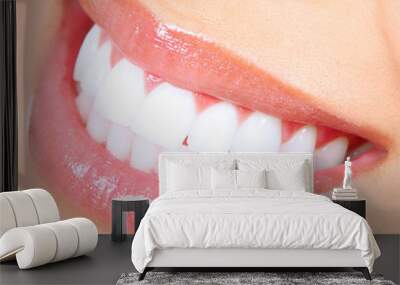 Teeth whitening. Woman smile. Wall mural