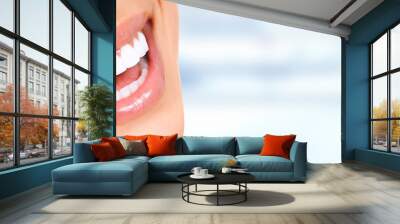 Woman smile. Wall mural