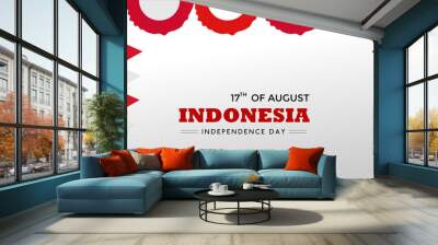 17 august, happy indonesia independence day with variant decoration Wall mural