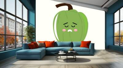 popular kawaii emoticon pumpkin design cartoon. Funny cute pumpkin seasonal vegetable cartoon character with different emotion and expression Wall mural