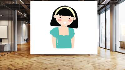 woman chef cartoon element stock design.woman avatar processing cakes cartoon design Wall mural