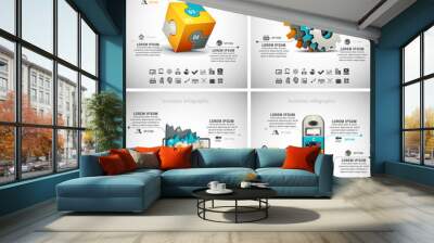 4 in 1 Business Infographics Wall mural