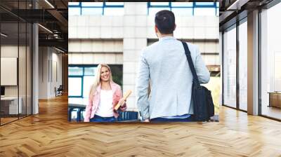 Business people having meeting Wall mural