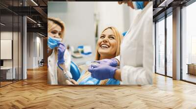 Woman in Dentist Office Wall mural