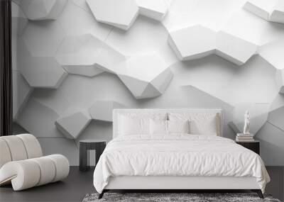 Geometric White Texture Background for Design and Art Projects Generative AI Wall mural