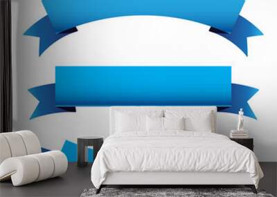 Blue ribbon set Wall mural