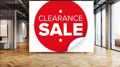 Clearance sale label red sticker Wall mural