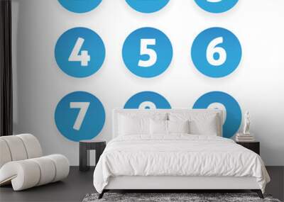 Number set circle button Wall mural