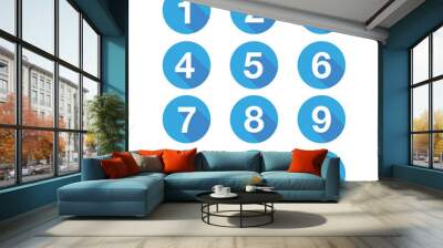 Numbers set. Vector flat design Wall mural