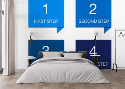 One two three four - colorful flat progress icons Wall mural