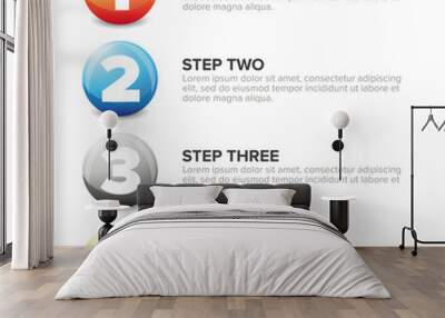 one two three four steps progress bar Wall mural