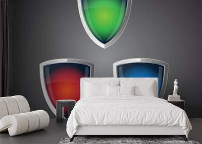 Three guardian shields Wall mural