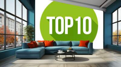 top 10 - top ten vector speech bubble Wall mural