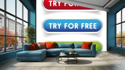 Try For Free vector button Wall mural