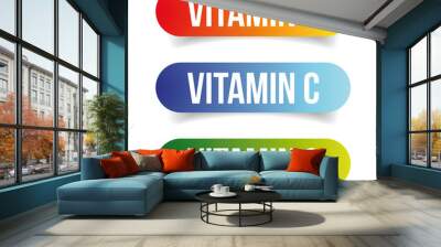 Vitamin C sign label button Wall mural