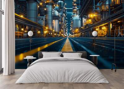 European industrial sectors leverage digital tools for productivity, as American engineers consider next-gen solutions. Wall mural