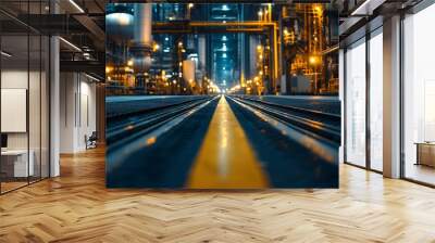 European industrial sectors leverage digital tools for productivity, as American engineers consider next-gen solutions. Wall mural