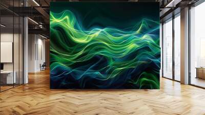 Vibrant abstract design representing green energy innovation, emphasizing sustainable development and progress Wall mural