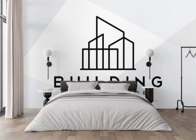 simple building logo vector design template Wall mural