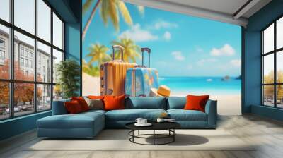 summer vacation concept, travel background with copy space Wall mural