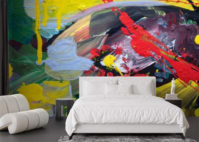 Abstract art background. Hand-painted background. SELF MADE. Wall mural