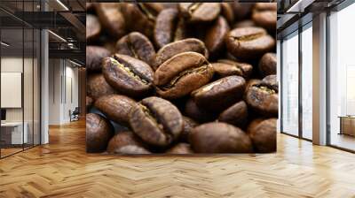 Coffee beans close-up background. Fresh roasted Wall mural