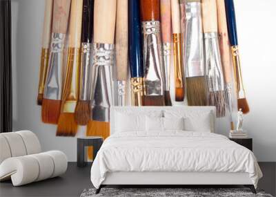 paint brushes on a white background. Wall mural