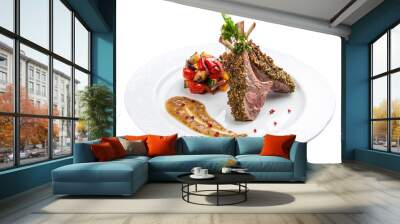 Rack of lamb on white background Wall mural