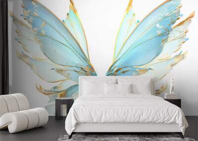 colorful fantasy fairy wings are isolated on a white background for use in your creative projects Wall mural