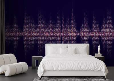 Digital sound equalizer with colored rainbow dots. Vector illustration. Wall mural