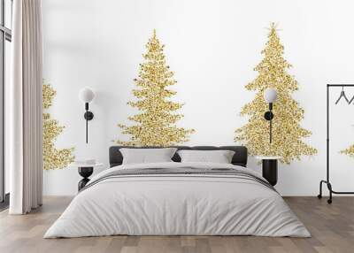 Christmas Tree Gold Sparkling Glitter Wall mural