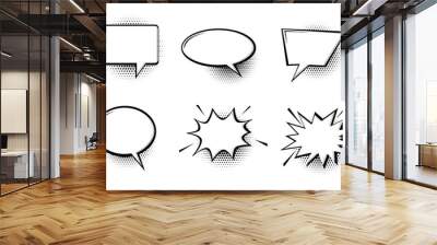 Comic Speech Bubble Halftone Wall mural