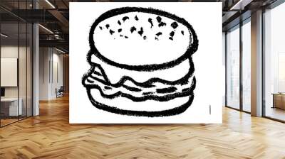 Hamburger Icon - Crayon Chalk Drawing Wall mural