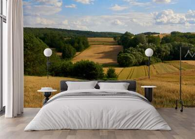 Golden wheat fields. Full-grown crop fields. Wall mural