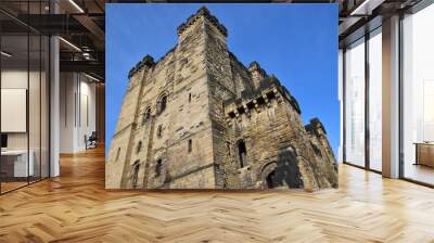 Norman aged castle keep in Newcastle Upon Tyne, England Wall mural