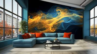 blue and gold flame abstract background Wall mural