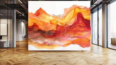 Watercolor abstract red rock canyon Wall mural