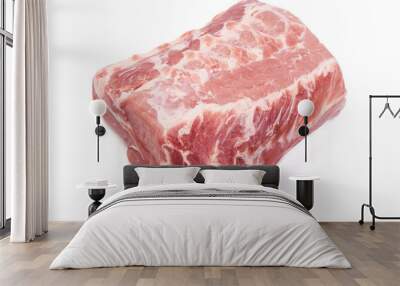 Chilled pork buston butt, isolated on white background Wall mural