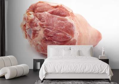 Fresh raw pork knuckle, isolated on white background Wall mural