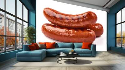 grilled pork sausages, isolated on white background. Wall mural